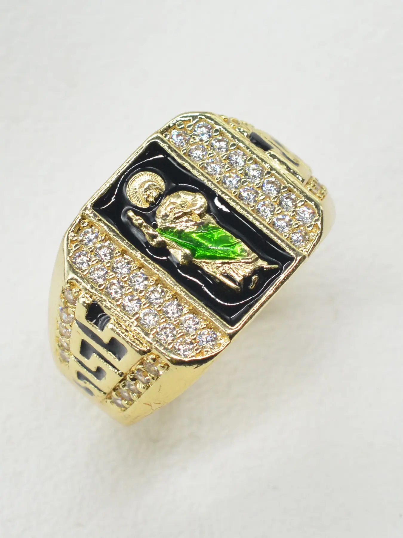 Men's St Jude Religious Engraved Ring, Vintage Elegant Catholic Style, Perfect Gift for Dad Boyfriend, Daily Wear Party Jewelry