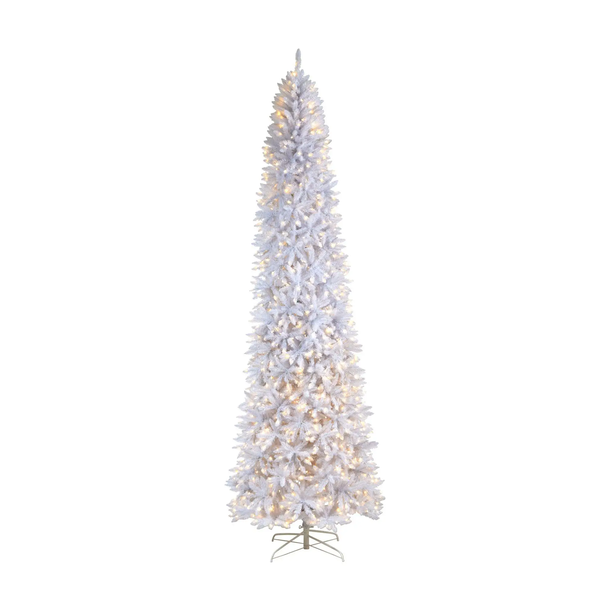 Nearly Natural 11' Slim White Christmas Tree with 950 Lights Nearly Natural 11' Slim White Christmas Tree with 950 Lights