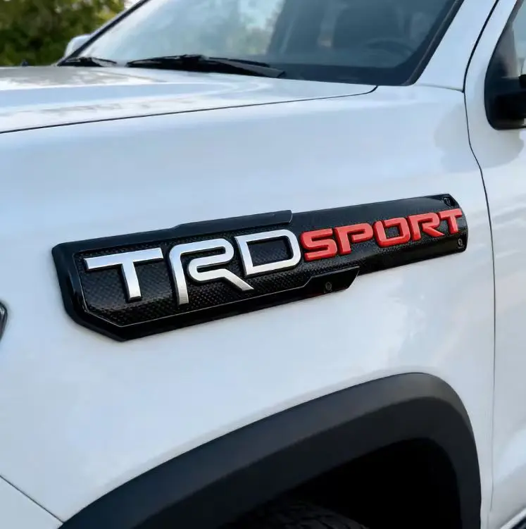 3D Raised ABS TRD Sport Side Fender Emblem-Badge Stickers for Toyota Tundra, Tacoma, 4Runner TRD Sport Models, Waterproof Weatherproof 3M Self-Adhesive Rear Tailgate Decal, Car Vehicle Decoration Truck Accessories Off-Road Exterior Mod, Decals For Truck