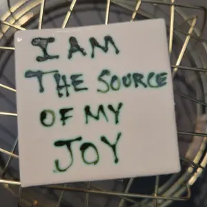 Hand-Painted Ceramic Affirmation Magnet "I Am The Source Of My Joy"  Personalized 3"x3" Keepsake