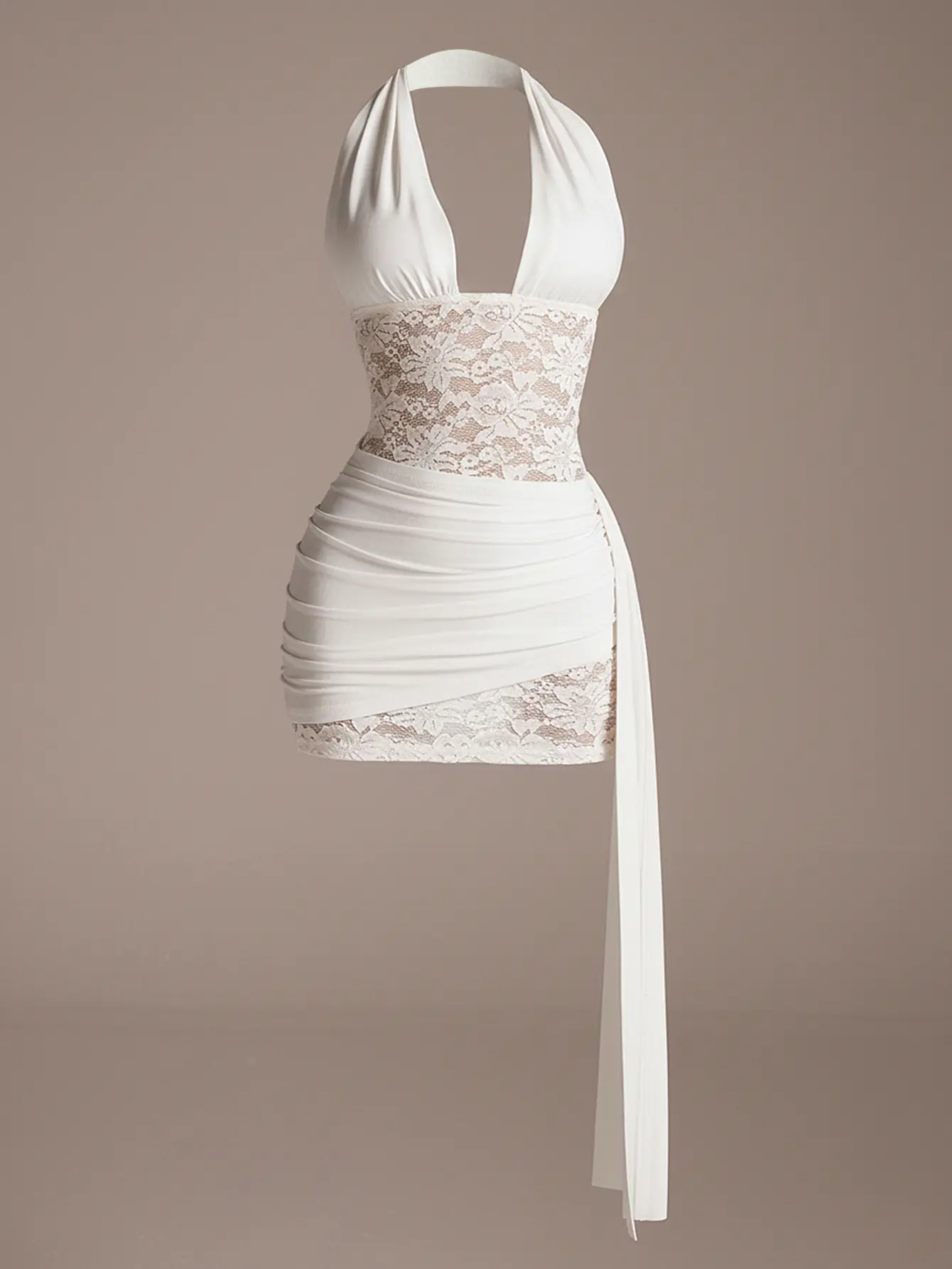 DealsForYouDays Summer Floral Lace Splicing Deep V-Neck Backless Dress,Graduation Dress. Summer Rave Festival Outfits