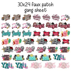 30x24 pre made DTF Faux patch trucker hat gang sheet