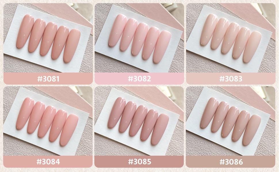 GAOY Vanilla Nude Macaron Nail Gel Polish Set Including Peach Pink Nude Shades, Sweet Minimalist Creamy Colors, Opaque Long Lasting Gel for Home & Salon Manicure