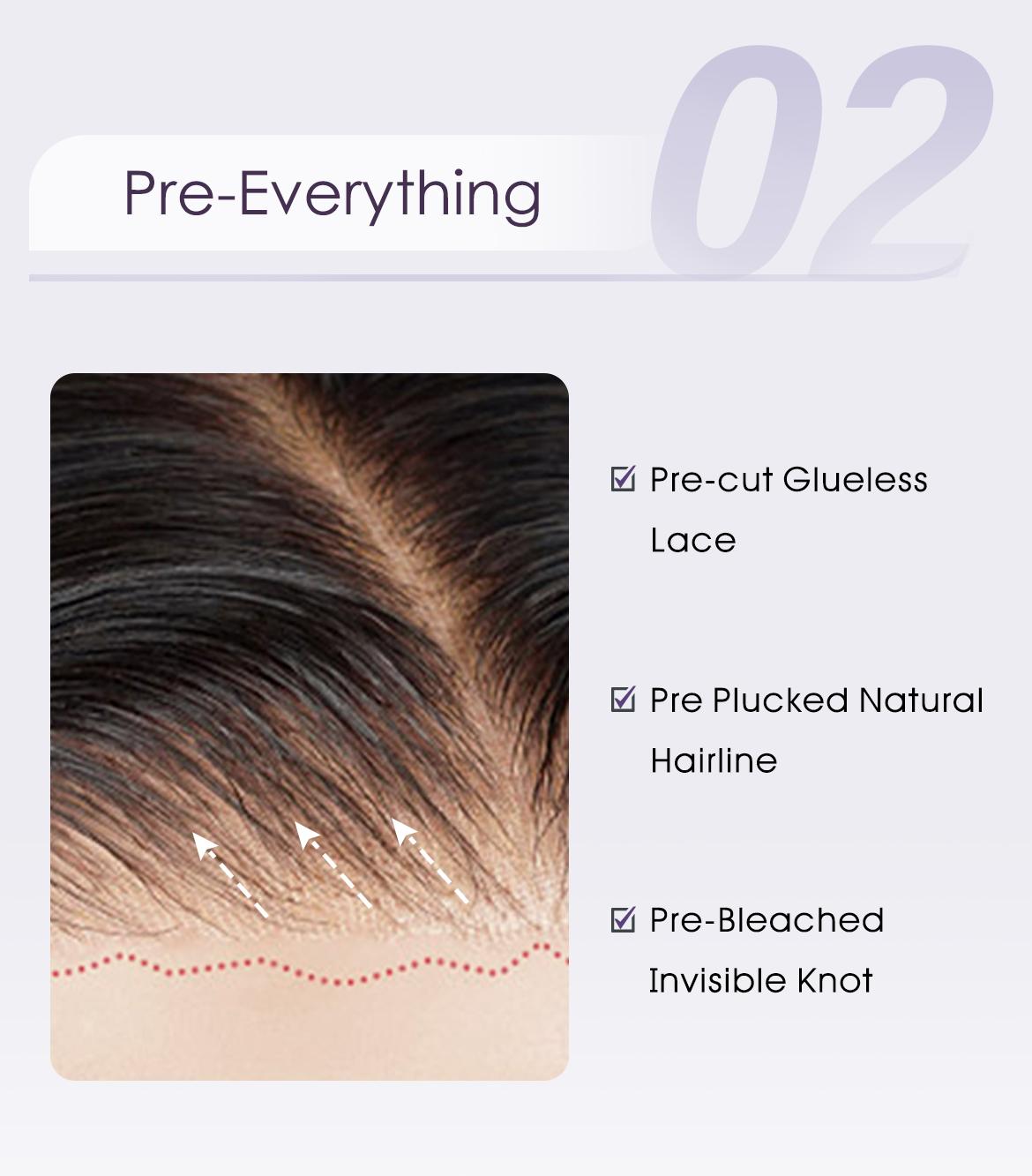 Wavymy Layered Cut Balayage Highlight Wear Go Glueless 6x4 Lace Pre-Bleached Straight Wigs Pre-pluck 180% Density Human Hair Wigs Salon Quality