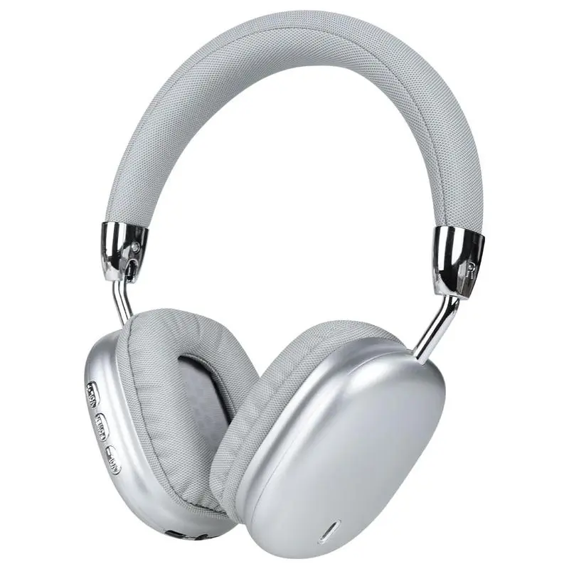 Silver Wireless Bluetooth Over-Ear Headphones with Connection Feature - Lightweight, Comfortable, Foldable Portable Headset for Travel, Office Use, Gaming - Mobile Compatible, Ideal Back-to-School Gift for Kids, Included Box Item