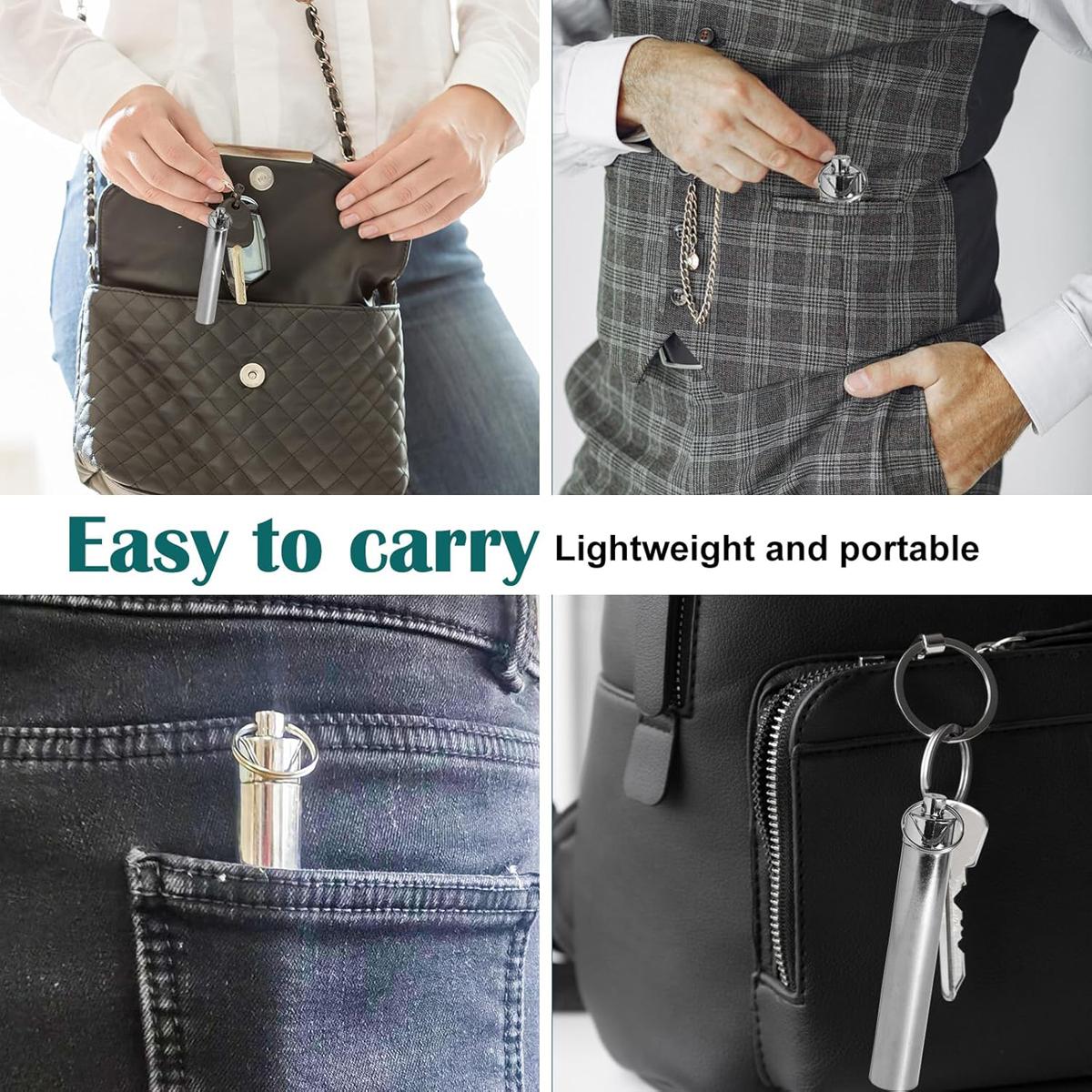 Stainless Steel Toothpick Pocket Set, Reusable Dental Floss Pick, Travel Teeth Cleaning Tools Kit for Outdoor Picnic, Camping, Keychain Design, Oral Care Tool (7PCS/Set)