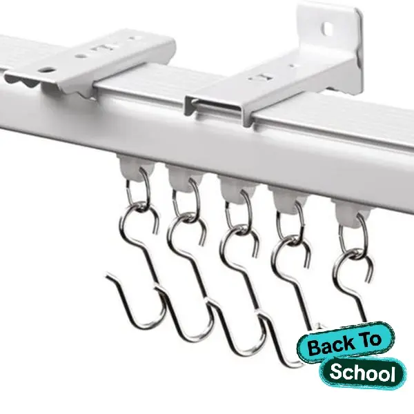 INOVADAY Curtain Slide Rails With Silent Strips, Ceiling And Wall-Mounted Curtain Rails, Three Types Of Hooks Are Available For Use In Bedrooms, Living Rooms And Bathrooms