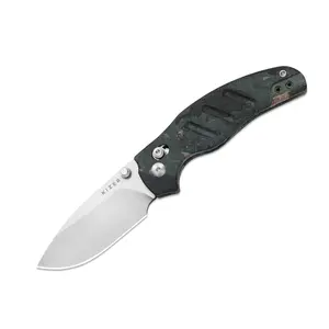 Kizer Sheepdog C01C 2.9 CD Current Micarta (Blue Burl Canvas) Nitro-V Blade Camping Knife V3488.29CDA3