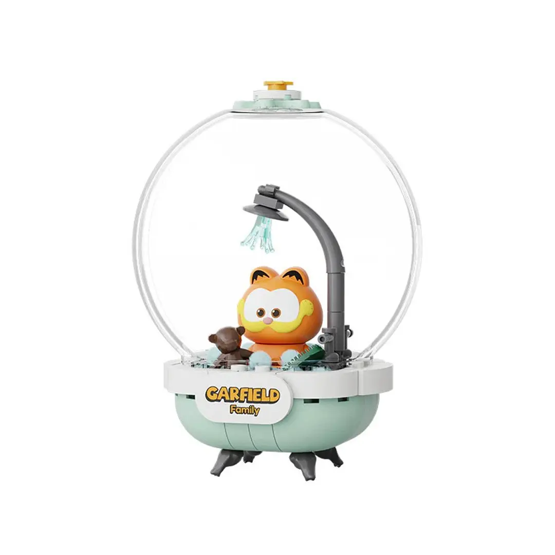 Pantasy Garfield Round Crystal Ball Series Cute Capsule Toy - High-Quality Craftsmanship Collectible for 12+ Fellow Fans, Bubbly Bath Mini Figure, Unisex Room Decor, Collectibles