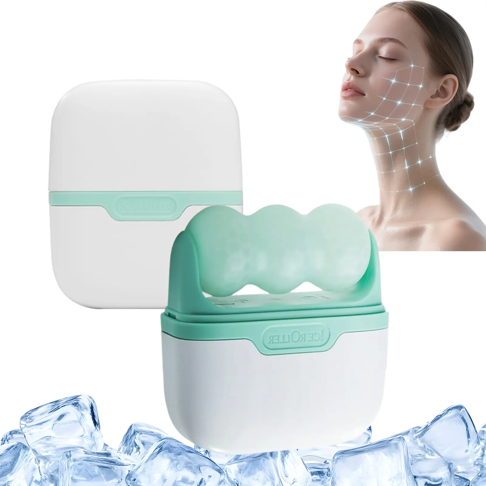 Roller Ice Massager – Gently fits face to massage & refine facial contours, steady daily skincare partner. Ice cooling brings refreshing chill to optimize skin condition, great for morning de-puffing and night home beauty routines.