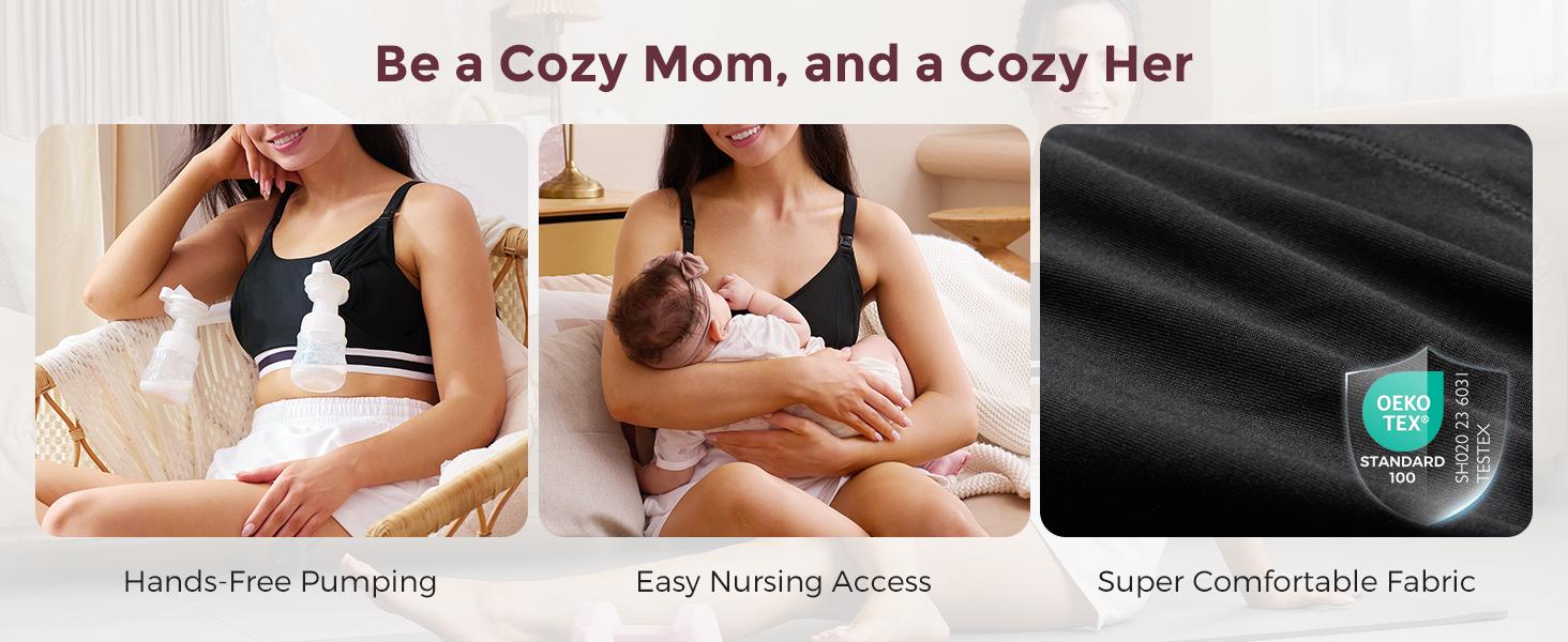 Momcozy Pumping Bra Hands Free, HF049 Upgraded Breast Pump Bra with Widened Band, Pumping Nursing Bra in One, Adjustable Straps maternity undies Momcozy Pumping Bra Hands Free, HF049 Upgraded Breast Pump Bra with Widened Band, Pumping Nursing Bra in One, Adjustable Straps maternity undies