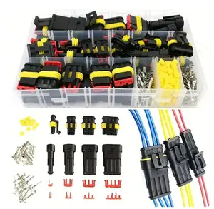 5/10Pcs Car Waterproof Electrical Connector, 2 Pin Connector, 16 AWG 2 Wire Waterproof Connector, 352Pcs 1/2/3/4/5/6 Pin Connectors Kit,Car Electrical Connectors for Automobiles, Trucks, Boats, Motorcycles and Other Electrical Connections