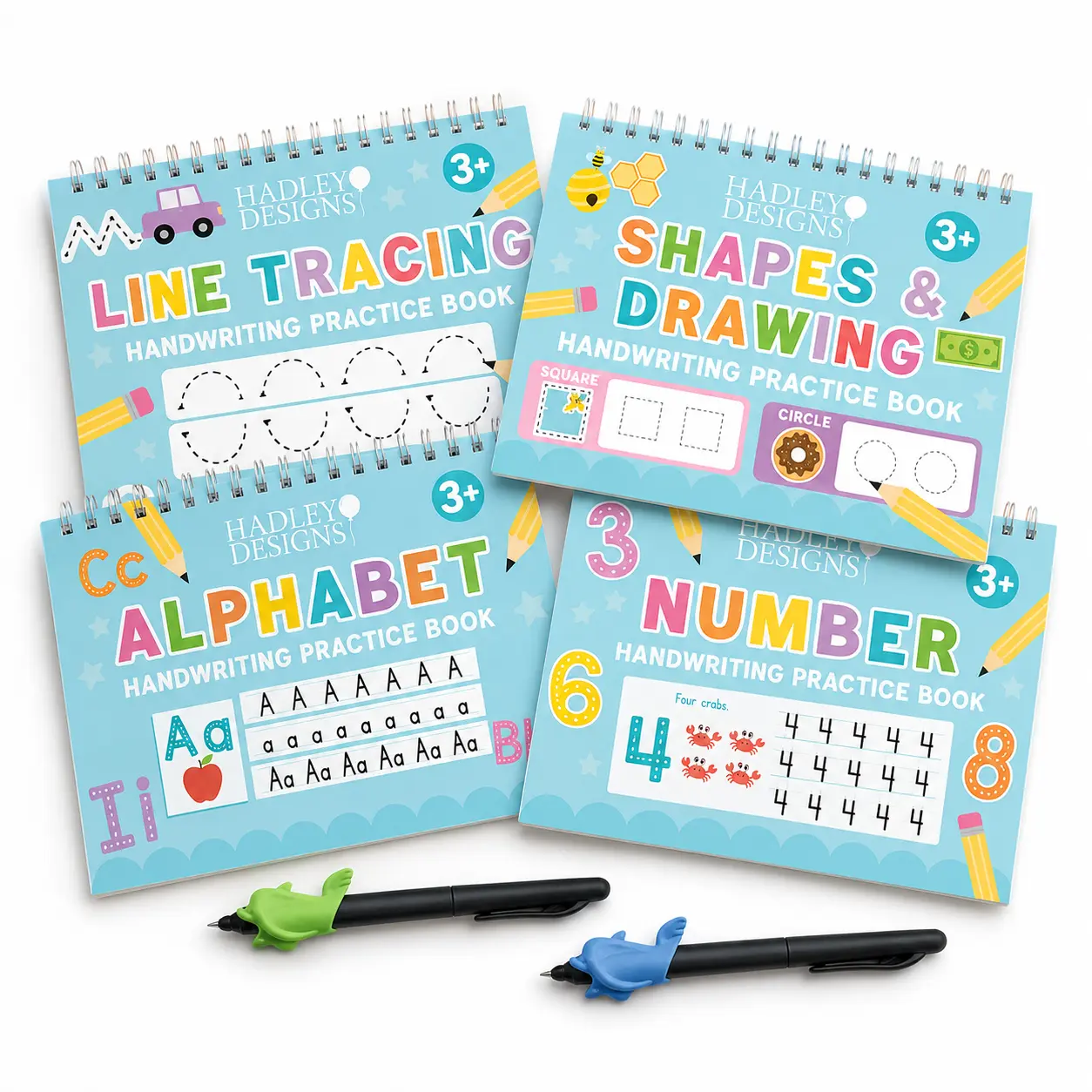Grooved Handwriting Notebook — Single — Letter Tracing Practice Book for Kids 3–8 with Raised Guide Lines