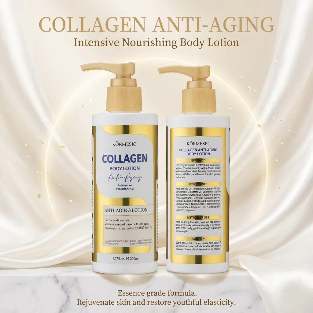 【BUY 1 GET 2 FREE】 KORMESIC Collagen Body Lotion 200ml Ultra Deep Hydrating Moisturizer for Dry Rough Flaky Skin, Quick Absorb, Non-Sticky, Lightweight Daily Body Care Cream