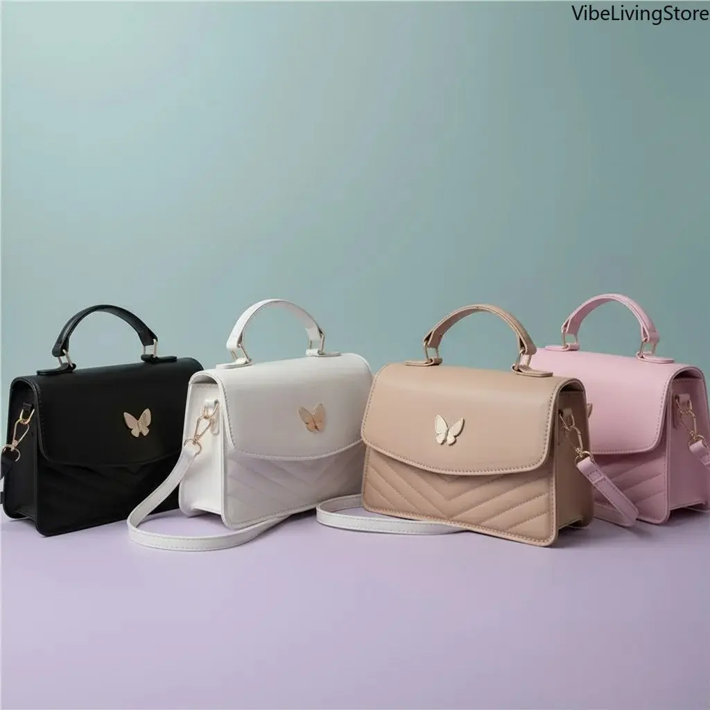 Women's Butterfly-Shaped Mini Crossbody Bag, Solid PU Leather Street Style Shoulder Purse, Stylish Everyday Purse & Accessories for Women, Fashionable Shoulder Bag, Casual Trendy Purses