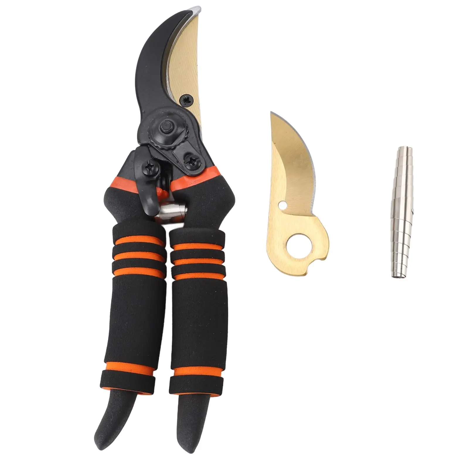 Gardening Pruning Shears Heavy Duty Straight Blade Hand Pruner 8 Inch Rubber Grip for Shrubs Plants