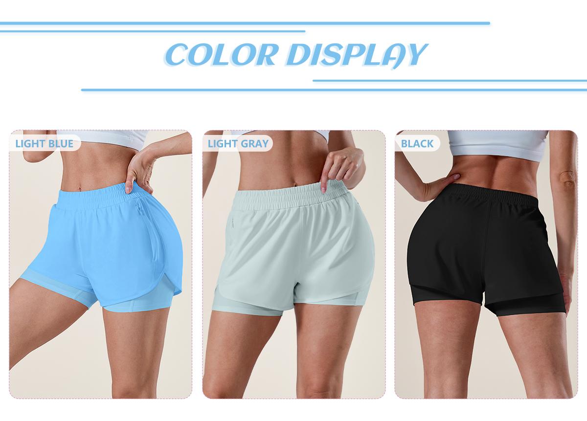 TIMEOFF Women's 2-in-1 High Waist Quick-Dry Athletic Shorts with Anti-Chafing Liner and Phone Pocket for Running, Gym & Workout, Activewear Shorts, Athletic Sports Shorts TIMEOFF Women's 2-in-1 High Waist Quick-Dry Athletic Shorts with Anti-Chafing Liner and Phone Pocket for Running, Gym & Workout, Activewear Shorts, Athletic Sports Shorts
