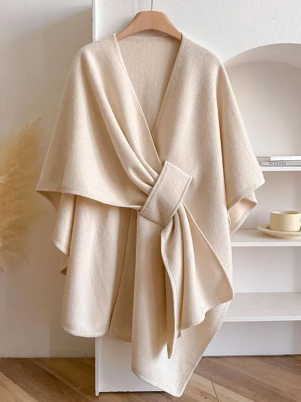 Women's autumn and winter fashion solid color shawl, warm and comfortable scarf, casual multi-functional shawl, soft and comfortable