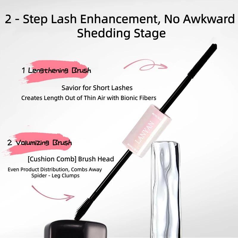 Waterproof Quick-Drying Curling Mascara - Upgraded Iron Rod Mascara, Steel Tube Eyelash Primer, Long-Lasting, No Makeup, No Clumps, No Smudging, Can Create Long, Thick, Three-Dimensional Long-Lasting Eyelashes