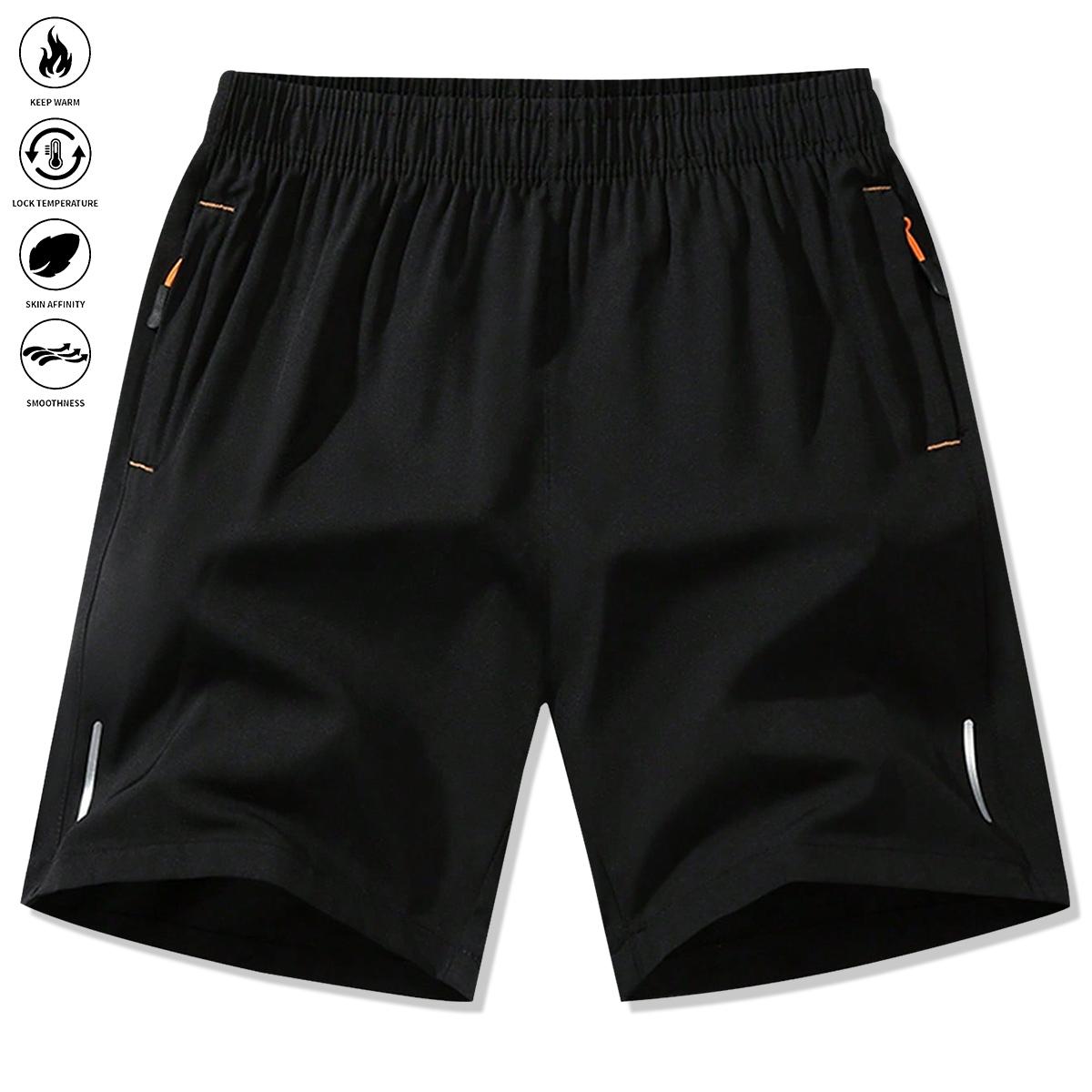 Men's Solid Color Drawstring Waist Sports Shorts, Summer Breathable Stretch Waist Athletic Shorts with Pockets, Casual Everyday Menswear, Regular Fit Comfortable Shorts with Pockets, Summer Men's Everyday Wear