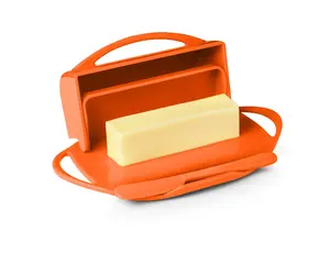 Butter Dish with Attached Flip-Top Lid