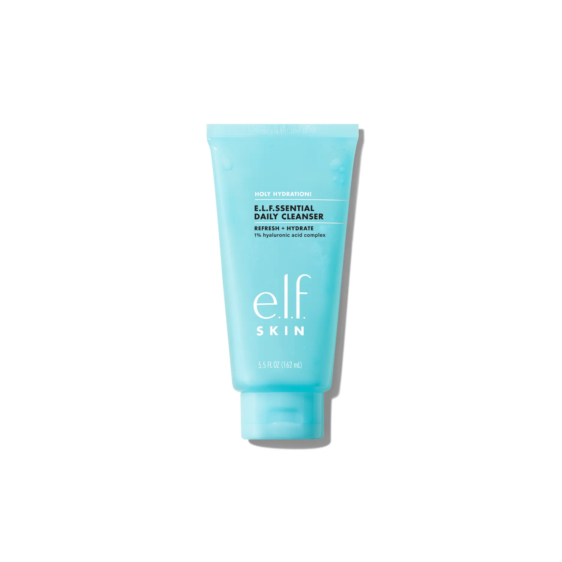 e.l.f. Holy Hydration! e.l.f.ssential Daily Cleanser - Hydrating Gel Face Wash with 1% Hyaluronic Acid, Removes Makeup Oil & SPF, All Skin Types, Vegan, 5.5 FL oz (162 mL)
