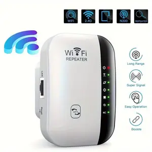 300Mbps WiFi Repeater, Easy Setup WiFi Range Extender for Home Office, WiFi Signal Booster Amplifier with 7 Indicator Lights, Network Component Easy Setup Portable Handheld Router