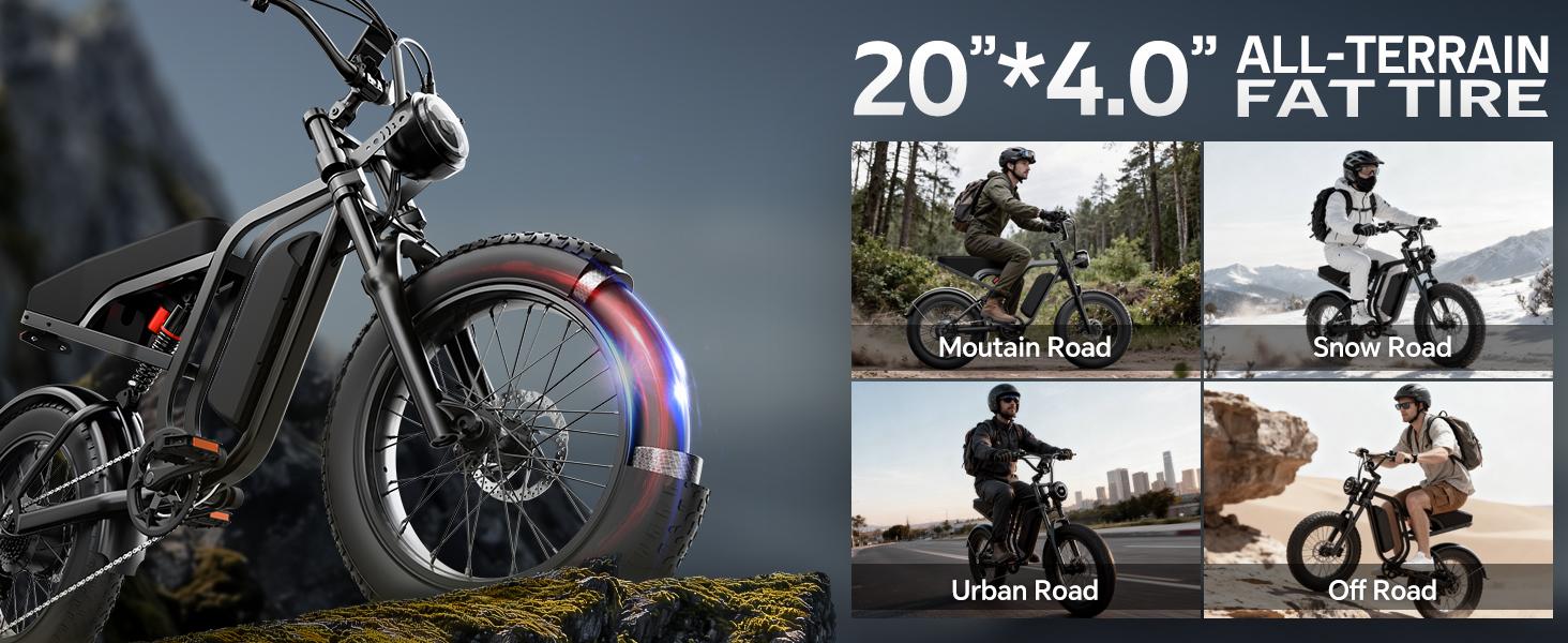 【Hieha】2026｜1500W Electric Bike for Adults ,lFullSuspensionTop Speed 37MPHRange 40-70 Miles | 48V 15AhRemovableBatterylLED Headlights 20-InchAll-Terrain Fat Tires lUL2849Certified ebike