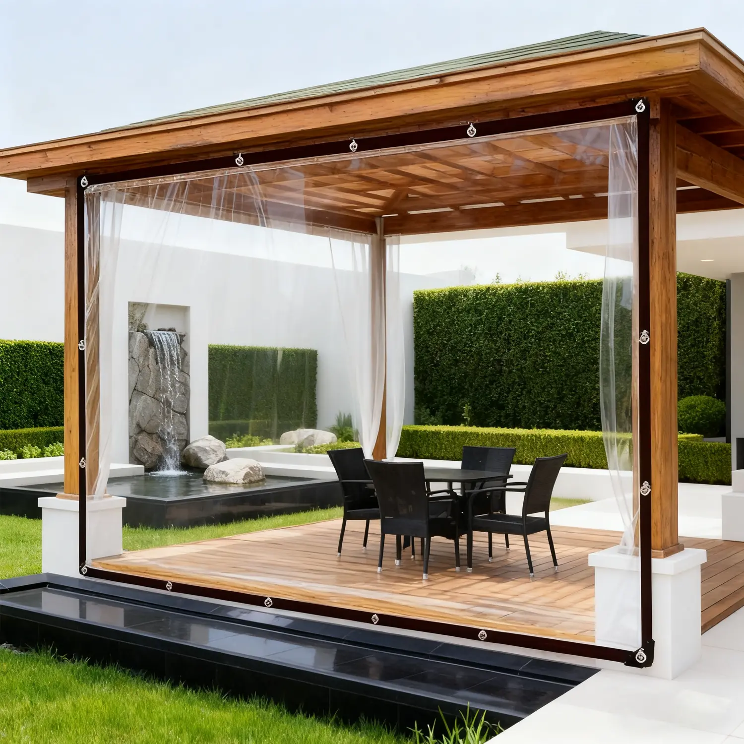 2-Pack 10x13FT Heavy Duty Clear Tarp: 2026 Upgraded 100% Waterproof Rain Shield for Patio & Porch, Crystal Clear Vinyl Cover for Outdoor Furniture, BBQ & Deck, Reinforced Leak-Proof Tarpaulin