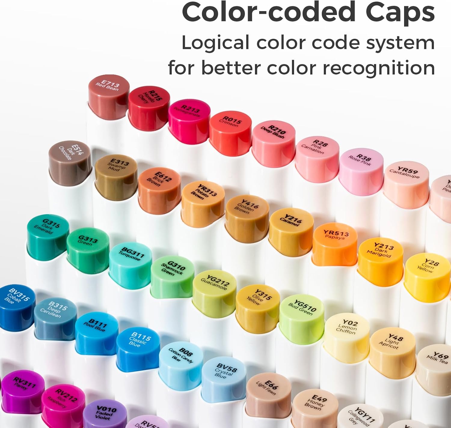 Ohuhu Soft Chisel Alcohol Markers Red Dot Design Award Winner Brush & Soft Chisel Dual Tips Drawing Markers for Artist Beginner Adult Coloring Illustration Sketching -Honolulu S - 24 skin-tone / 48 basic tone / 60 Illustration-color