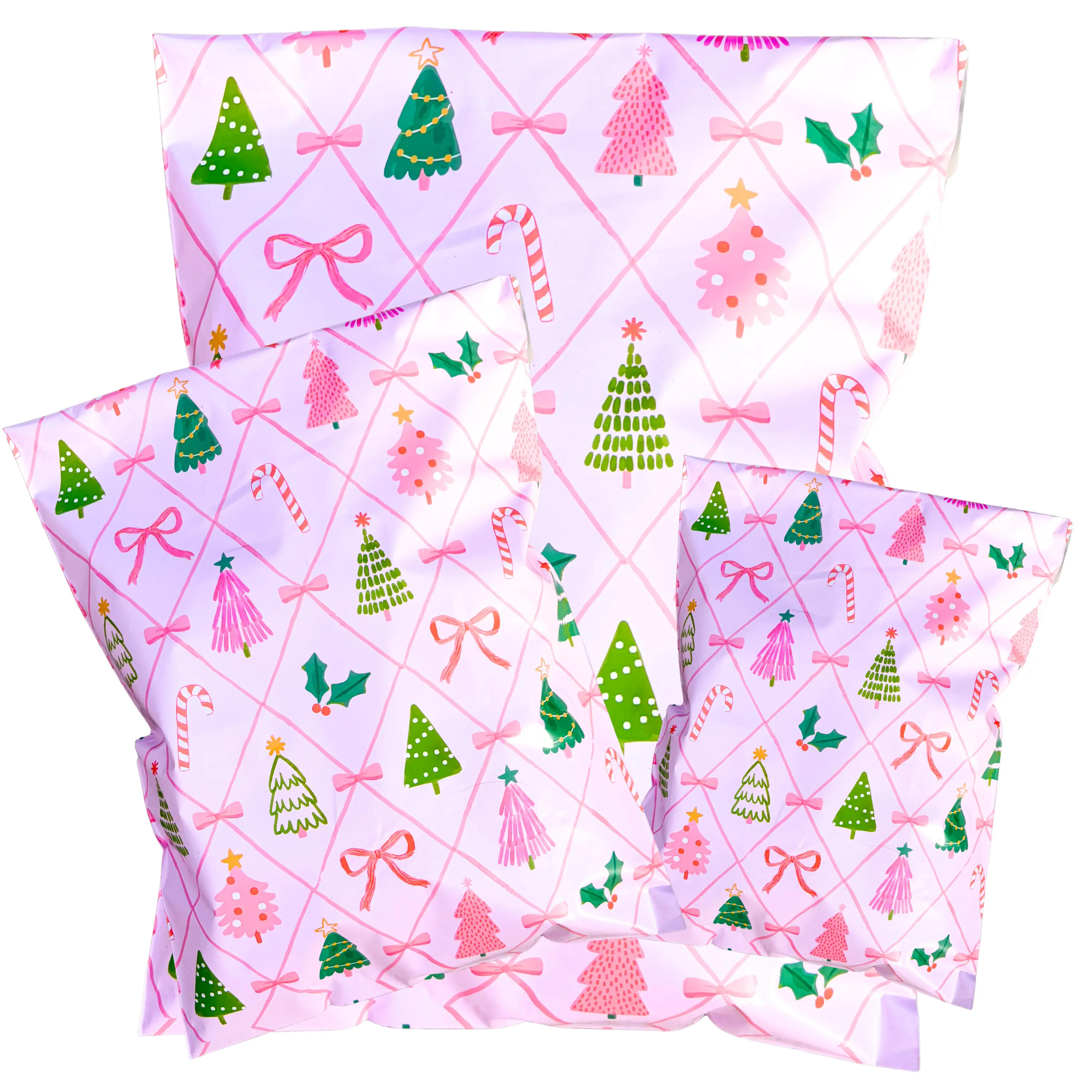 Coquette Christmas Poly Mailers | Self-Sealing, Waterproof & Tear-Resistant Envelopes | Bulk Packs of 25, 50, 100 | Sizes 6x9, 10x13 & 14.5x19 for Boutique Shipping