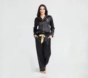 Randy Fenoli Sleepwear Satin Long Sleeve Pajama Set