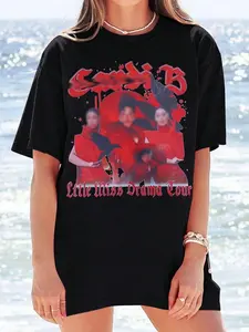 [Sale Up To 30%] + [Free Ship] Car-B Inspired Little Miss Drama Tour 2026 Shirt, Vintage Rap Concert Tee, Am I The Drama Fan Gift Tour 2026, Gift For Cardii Fan Men And Women