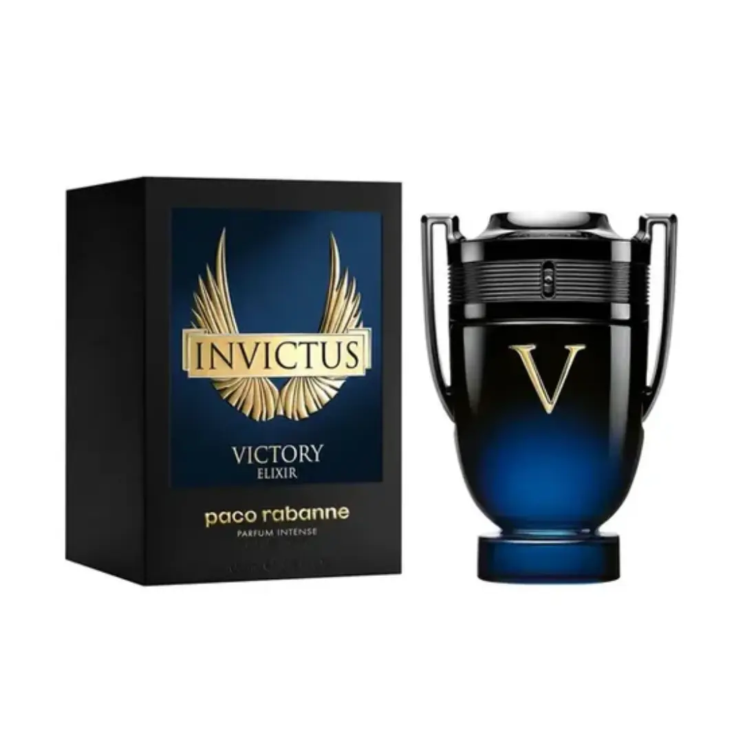 Paco Rabanne Invictus Victory Elixir Parfum Intense For Men 3.4 oz | Amber Woody Men's Fragrance with Vanilla, Incense & Tonka Bean