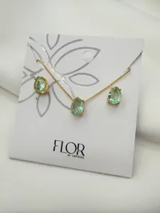 Conjunto - Luxury teardrop baby blue cz Necklace & Earring Set