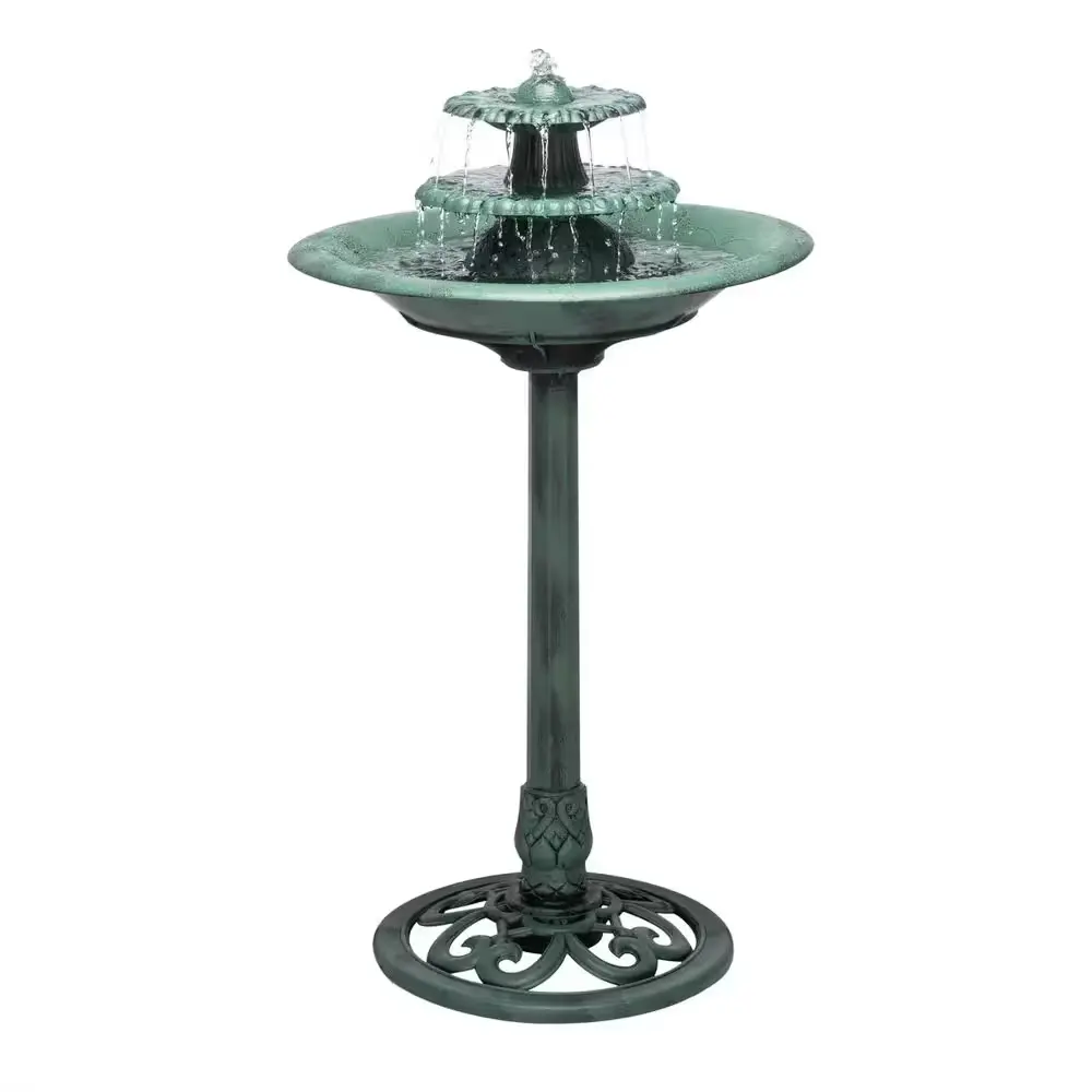 NEW Outdoor Fountain Birdbath 3 Tier Cascading Water Feature for Patio Yard Alpine Corporation