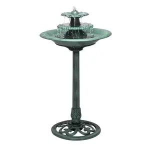 NEW Outdoor Fountain Birdbath 3 Tier Cascading Water Feature for Patio Yard Alpine Corporation