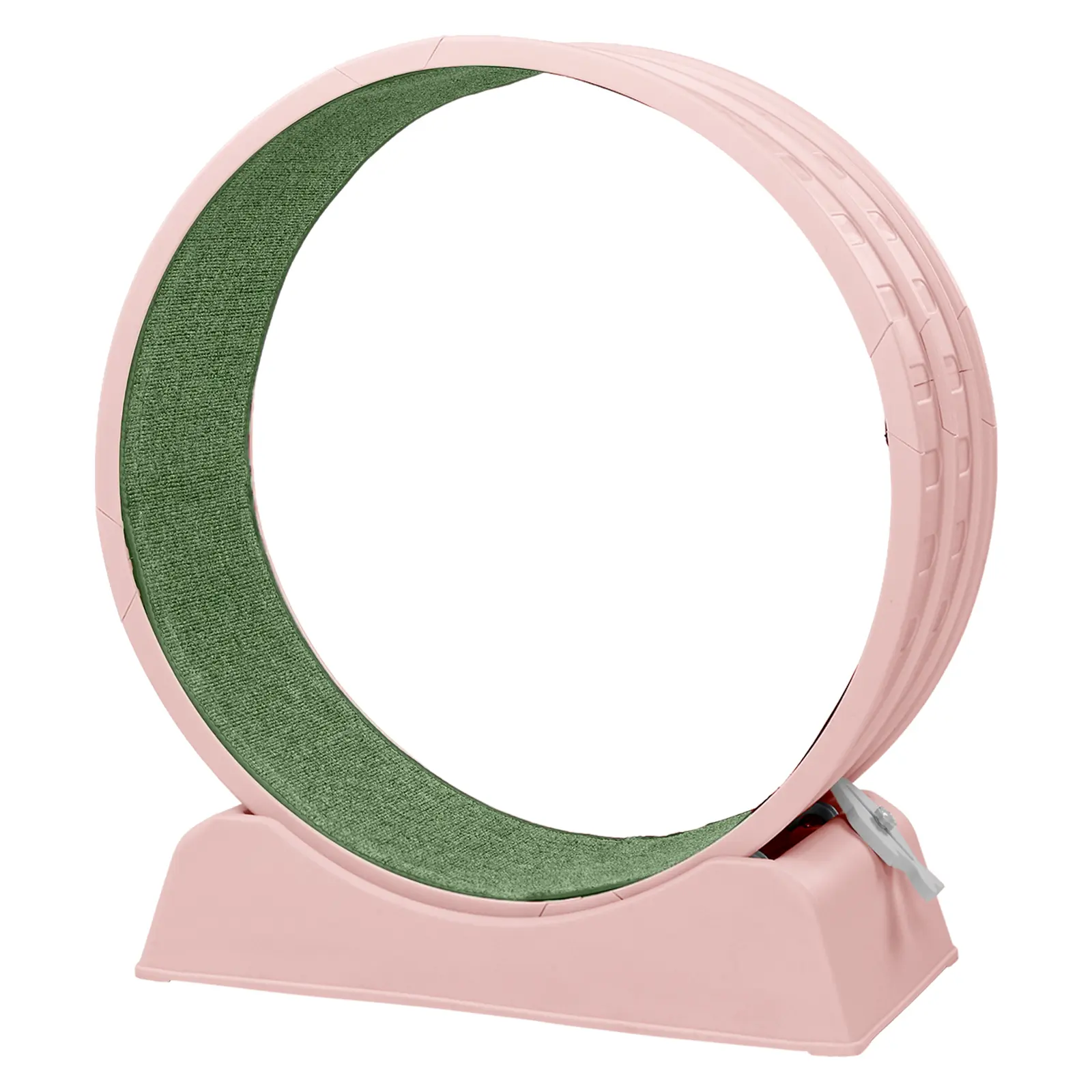 Pink Polypropylene Plain Cat Exercise Wheel - 31.5x13.4x33.8 in/80x34x86 cm, 31.5-in Diameter, 6.5kg/14.3lbs, Detachable Green Carpet, Silent Rollers, Safety Lock, Stable Sturdy Base, Easy Assembly, Indoor Interactive Toy for Energy Burn & Stress Relief,