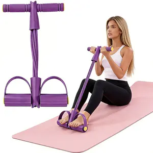 Multi-functional Pedal Resistance Band Trainer, Multifunction Tension Rope, 6-Tube Elastic Yoga Pedal Puller Resistance Band, Elastic Pull Rope Fitness, Full-Body Workout at Home Gym, Exercise Sit-up, Yoga, Abdominal Training