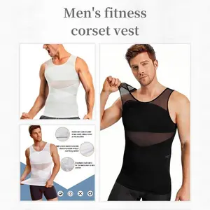 Men's Plain Compression Tank Top, High Stretch Seamless Shapewear Top, Tummy Control Shaper for Men, Running Vest, Casual Comfy Men's Shapewear for All Seasons, Men's Compression Shapewear