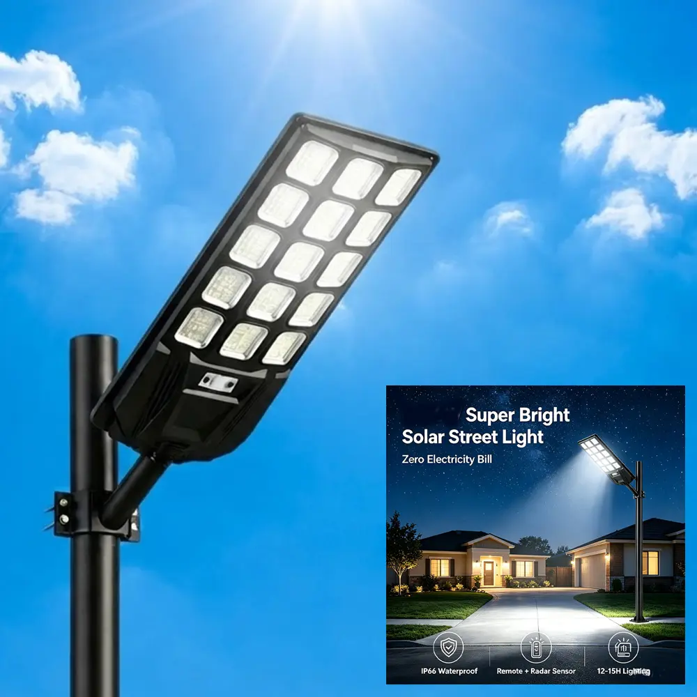 Solar Outdoor Flood Light - IP66 Waterproof Solar Street Light with Motion Sensor, Remote Control, 10m Detection Range, 6-8 Hours Runtime, Wall Mount for Patio Lighting, Entryway