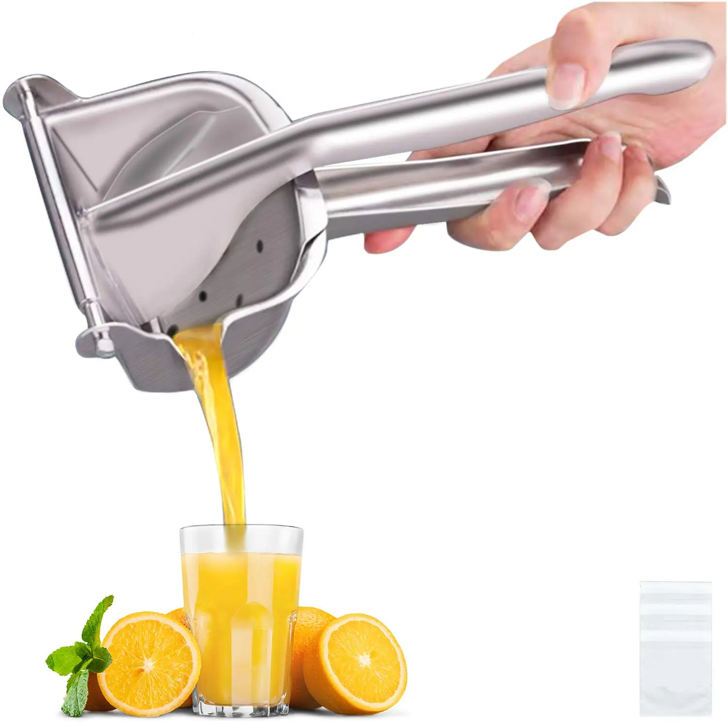Real Stainless Steel Lemon Squeezer Citrus Juicer Hand Press Heavy Duty Manual Squeeze Juice Extractor Maker Orange Lime Grapefruit Presser