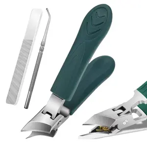 Eagle Beak Beveled Nail Clippers, 3Pcs Wide Jaw Opening Anti-Splash Slanted Nail Clipper, Long Handle Wide Jaw Opening Anti-Splash Slanted Edge Nail Clipper for Thick Nails,Seniors&Ingrown Care