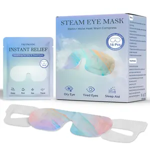 16-Pack Self-Heating Steam Eye Mask, Disposable Warm Compress for Dry Eyes & Eye Strain, Stye Relief, No Microwave, Unscented, Travel/Office