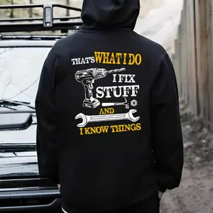 Women's Classic Traditional Fabric Hoodie - Cotton Tee, Unisex Small Blue Collar Worker Sweatshirt, Funny Mechanic Fix Stuff Know Things Design