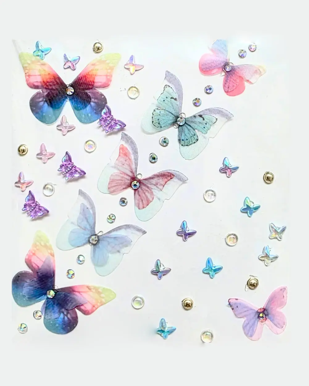 Festi Flutter Butterfly Mesh Ephemeral Temporary Tattoo Stickers Mix Pack - Unisex Body Fake Tattoos for DIY Scrapbook Stamp, Arm Decor