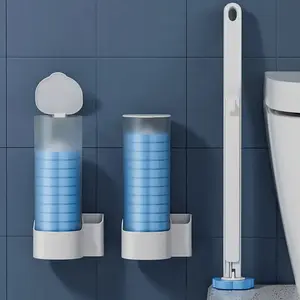 Toilet cleaning products, disposable toilet brushes, toilet brush sets (containing 18 replacement brush heads), wall-mounted toilet basin cleaning brushes (with brackets), suitable for deep cleaning and hygiene maintenance in bathrooms. household items