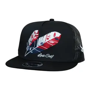 Lost Calf Unisex Texas Tribe Black Mesh Back Snapback Patch Cap Hat