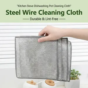 10 Counts Multipurpose Dishwashing Rags, clean cloth.Multifunctional Non-Scratch Wire Cloth Metal Wire Rag for Wet and Dry Kitchen Cleaning Counter, Dishes, Sink durable Easy Wring Microfiber Stain Resistant Washable outdoorfun