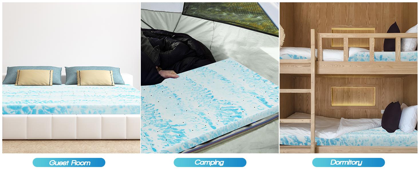 【Deal】FurnishFlex Memory Foam Cooling Gel Swirl Infused Bed Topper Mattress Topper sweet furniture mattress comfort